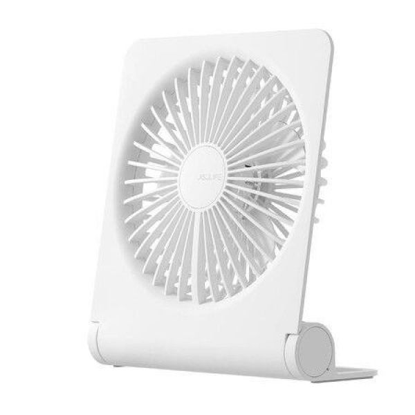 Desk Fan Portable USB Rechargeable Fan 160° Tilt Folding With 4500mAh Battery 4 Speed Modes For Office Home Camping - White.