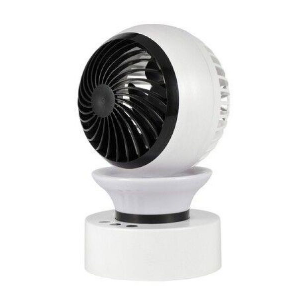 Desk Fan With Night Light Desktop Fan Rechargeable Battery Operated Table Fan For Room Bedroom Office (Black).