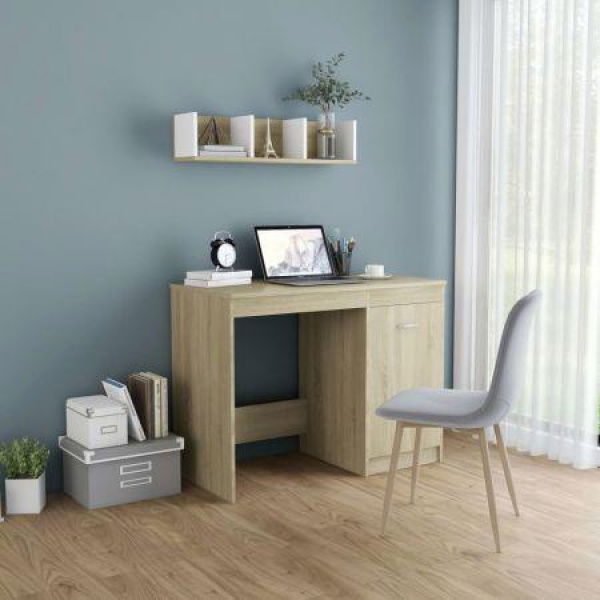 Desk Sonoma Oak 100x50x76 Cm Chipboard