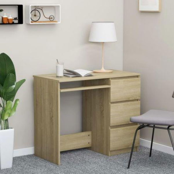 Desk Sonoma Oak 90x45x76 Cm Chipboard