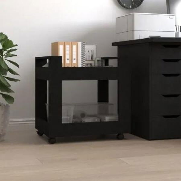 Desk Trolley Black 60x45x60 cm Engineered Wood