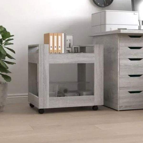 Desk Trolley Grey Sonoma 60x45x60 cm Engineered Wood