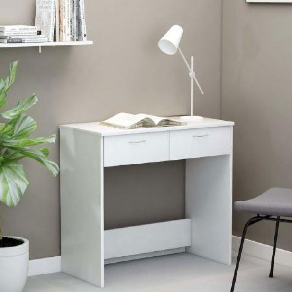 Desk White 80x40x75 Cm Chipboard