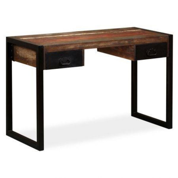 Desk With 2 Drawers Solid Reclaimed Wood 120x50x76 Cm