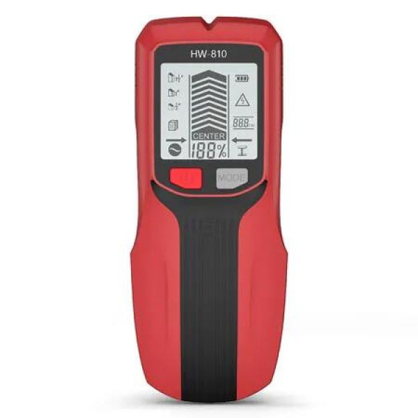 Detector Cables and Pipes,Electronic Metal Detector Wall Water Leaks Professional,5 in 1 Tools Electrician Metal Detectors Stud Finder(Red)