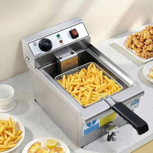 Devanti 3000W Electric Deep Fryer 10L Stainless Steel Fryer w/ Basket & Lid