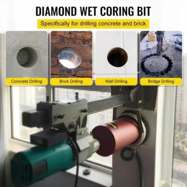 Diamond Core Drill 4/101mm Diameter Core Drill Bit 14/355mm Concrete Core Drill Bit 5/8-11 Thread Core Bit Dry/Wet Drill Core Bits
