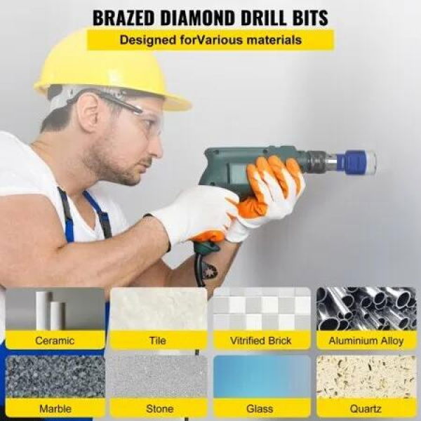 Diamond Drill Bits 4PCS Diamond Hole Saw 35/40/50/68mm Tile Hole Saw Kit Vacuum Brazed Diamond Drill Bit 0.59in/15mm Segment Tile Hole Saw w Storage Case for Tile Ceramic Porcelain Marble Stone