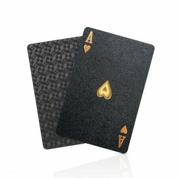 Diamond Waterproof Black Playing Cards,Poker Cards,HD,Deck of Cards (Black)