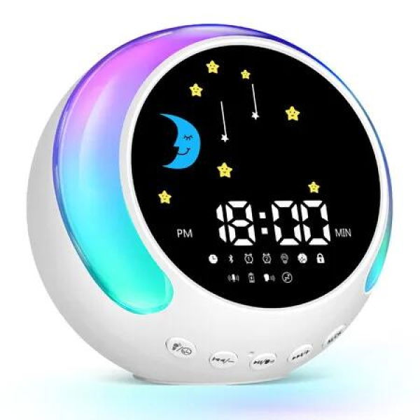 Digital Alarm Clock Bedroom Kids Sunrise Moon Night Light Sound Machine Decor Morning Wake Up Bedroom Girls Boys