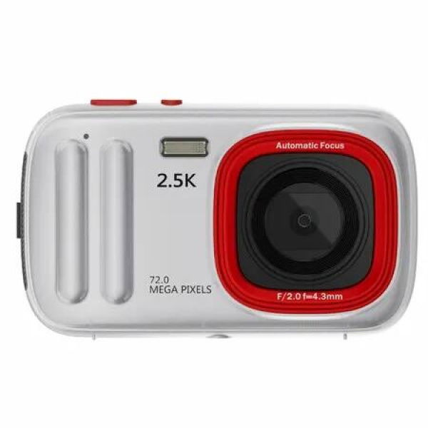 Digital Camera 72MP 2.5K Compact Point and Shoot Camera,16X Zoom Auto Focus,Vintage Camera with 32GB Card,Ideal Retro Camera Gift,Silver