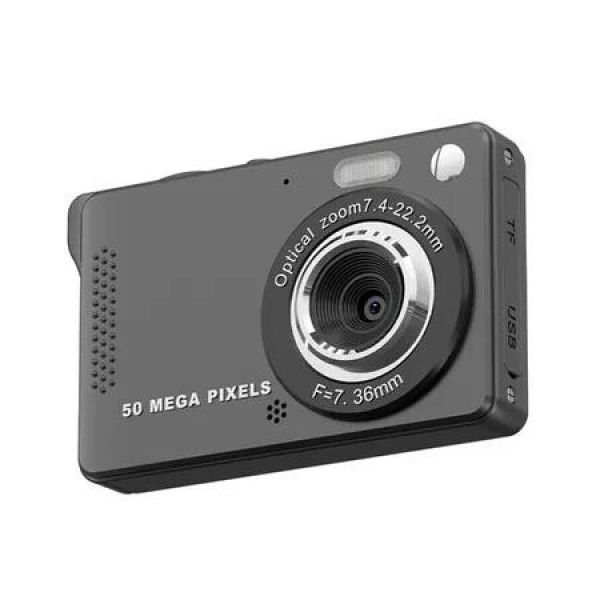 Digital Camera Dual Screen Kids Camera 1080P 50MP, 16X Zoom, 64GB TF Card Included for Teens Children, Starter Vlogging Cameras, Black