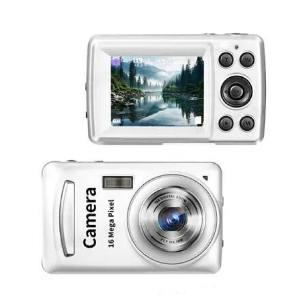 Digital Camera, FHD 1080P Point and Shoot Camera with 16X Zoom Anti Shake, Protable Compact Camera for Kids, White