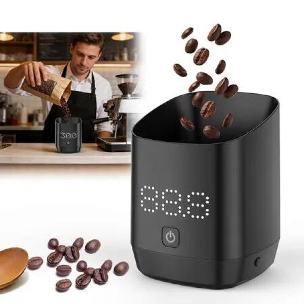 Digital Coffee Bean Dosing Cup for Espresso with LED Scale, High Precision Coffee Grounds Measurer, Perfect Coffee Lover Gift