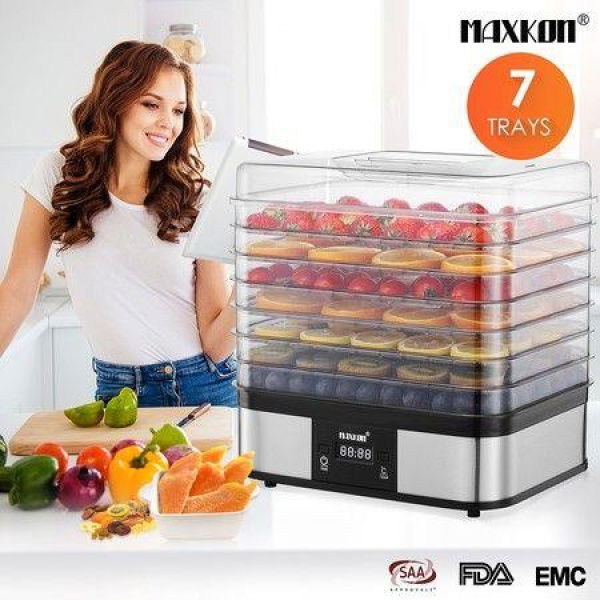 Digital Food Dehydrator Fruit Meat Vegetable Dryer Beef Jerky Maker With 7 Trays.