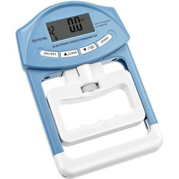 Digital Hand Dynamometer Grip Strength Measurement Meter 198 Lbs / 90 Kgs Blue.