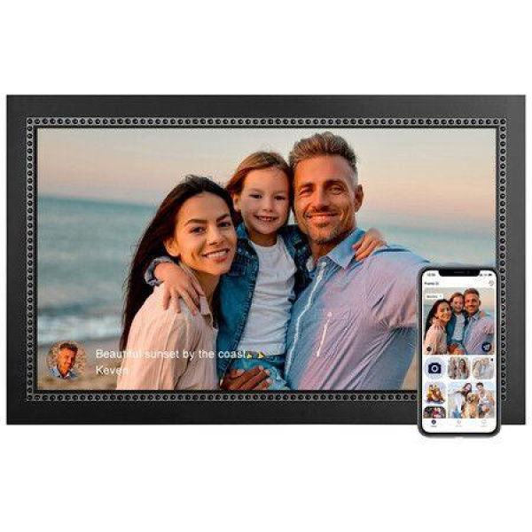 Digital Picture Frame 15.6 Inch Large Digital Photo Frame with 1080P IPS Full HD Touchscreen,Built-In 32GB Memory,Share Photos and Videos Instantly via Frameo App