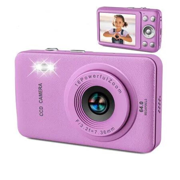Digital Video Camera with MP3 Music Player and 32GB SD Card,Ideas Birthday Gifts for Girls and Boys (Purple)