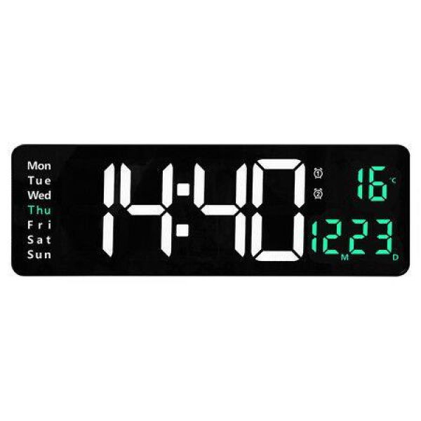 Digital Wall Clock 16 Large Alarm Clock Remote Control Date Week Temperature Clock Dual Alarms Led Display Clock