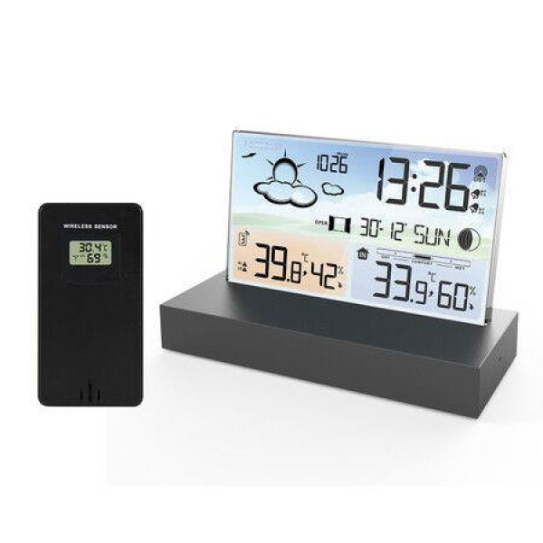 Digital Weather Station Temperature And Humidity Meter Transparent Alarm Weather Forecast Higrothermograph Outdoor Indoor