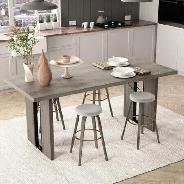 Dining Bar Table Diner Hall Coffee Kitchen Dinner Breakfast Room Outdoor Furniture Modern Farmhouse Cafe Restaurant Office Work Desk Wood 180x80x75cm