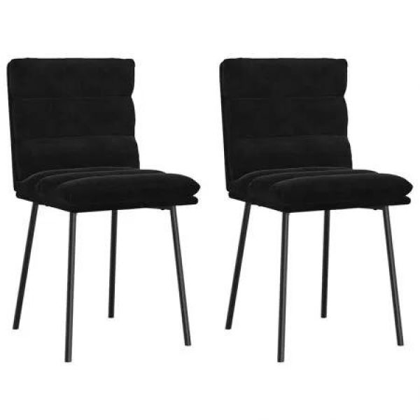 Dining Chairs 2 pcs Black Velvet