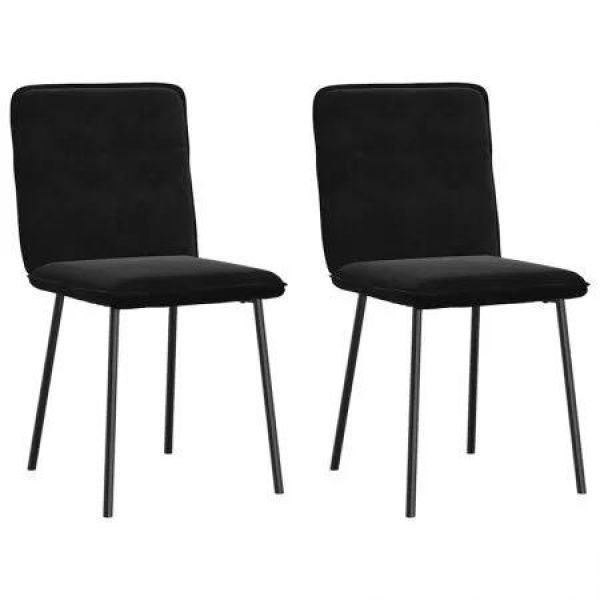 Dining Chairs 2 pcs Black Velvet