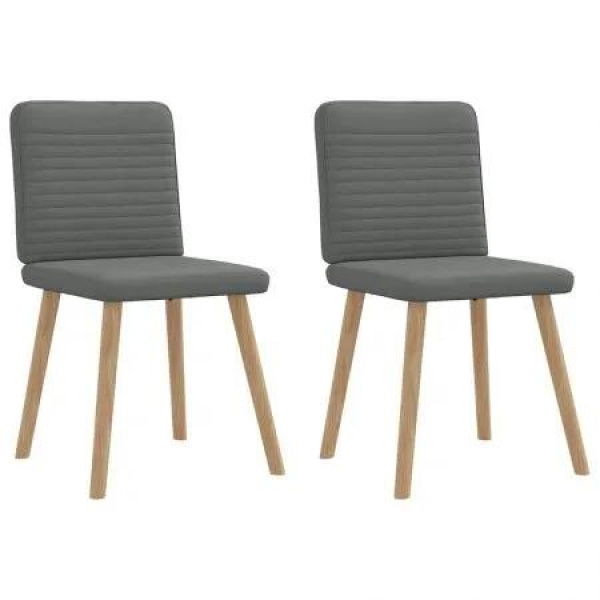 Dining Chairs 2 pcs Dark Grey Fabric