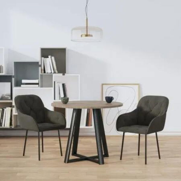 Dining Chairs 2 pcs Dark Grey Velvet