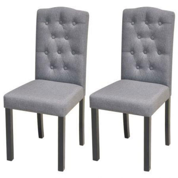 Dining Chairs 2 Pcs Fabric Dark Grey