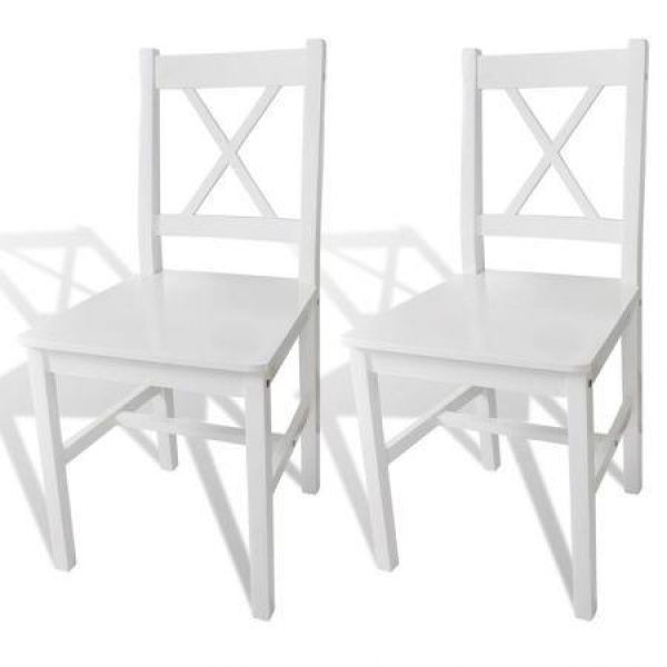 Dining Chairs 2 Pcs Wood White