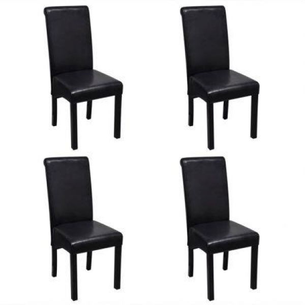 Dining Chairs 4 Pcs Artificial Leather Black