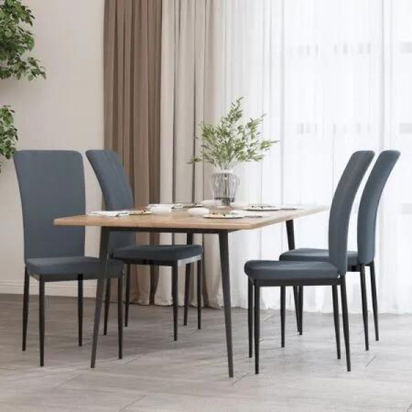 Dining Chairs 4 pcs Dark Grey Velvet