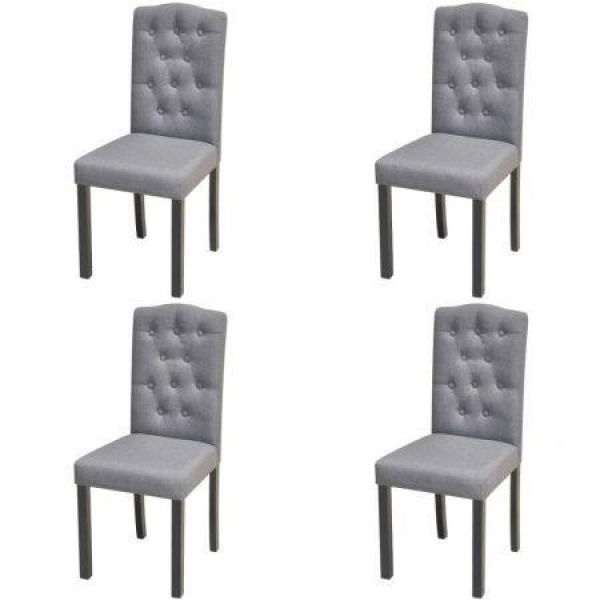 Dining Chairs 4 Pcs Fabric Dark Grey