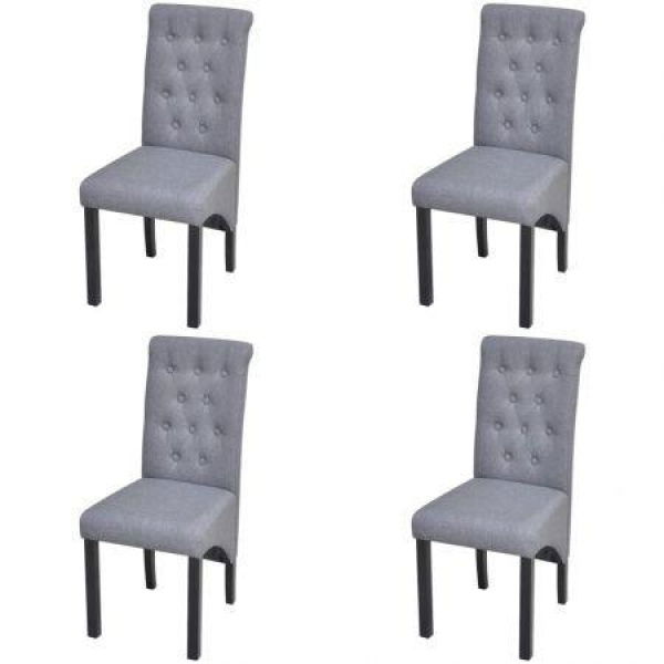 Dining Chairs 4 Pcs Light Grey Fabric