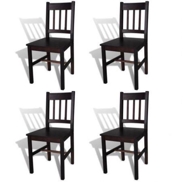 Dining Chairs 4 Pcs Wood Brown