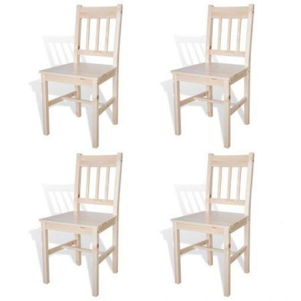 Dining Chairs 4 Pcs Wood Natural Colour