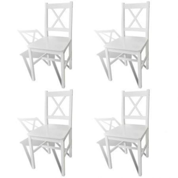 Dining Chairs 4 Pcs Wood White