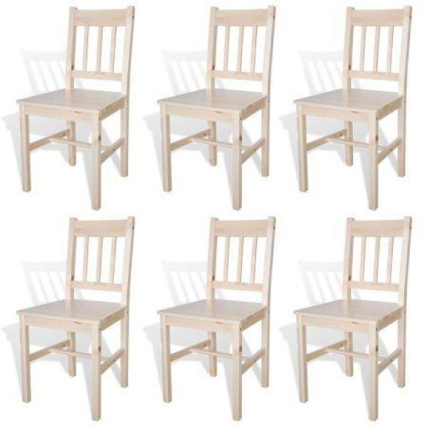 Dining Chairs 6 Pcs Pinewood