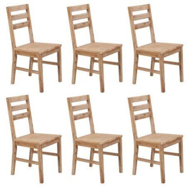 Dining Chairs 6 pcs Solid Acacia Wood