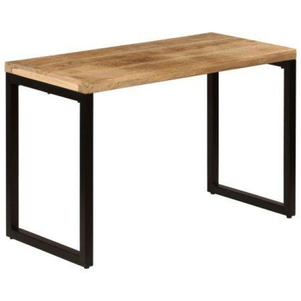 Dining Table 115x55x76 Cm Solid Mango Wood And Steel