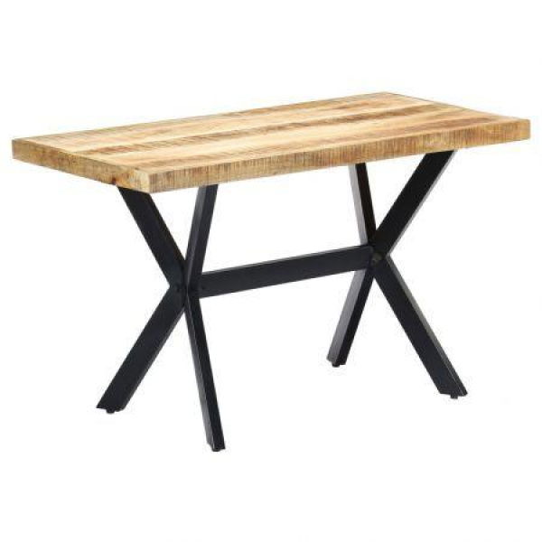 Dining Table 120x60x75 Cm Solid Rough Mango Wood