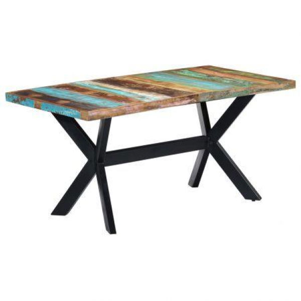 Dining Table 160x80x75 Cm Solid Reclaimed Wood