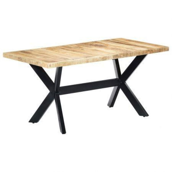 Dining Table 160x80x75 Cm Solid Rough Mango Wood