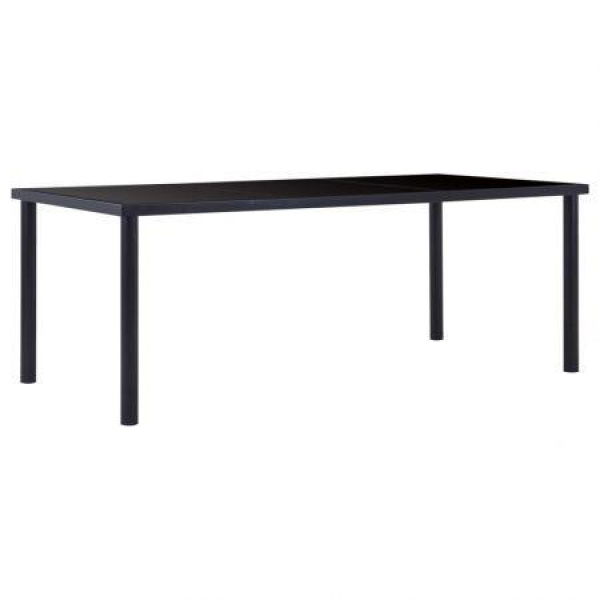 Dining Table Black 200x100x75 Cm Tempered Glass