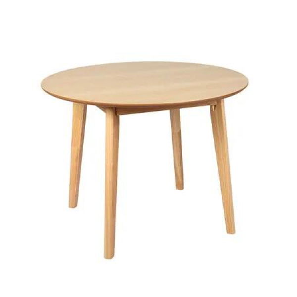 Dining Table Round Rubberwood Base 100cm Natural 100 CM