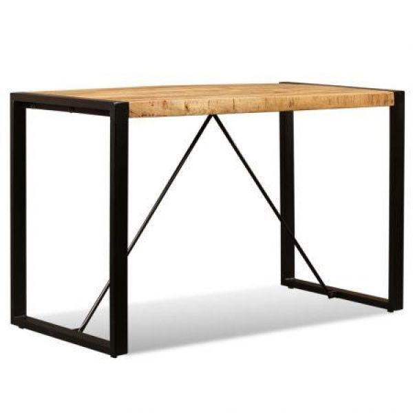 Dining Table Solid Rough Mango Wood 120 Cm