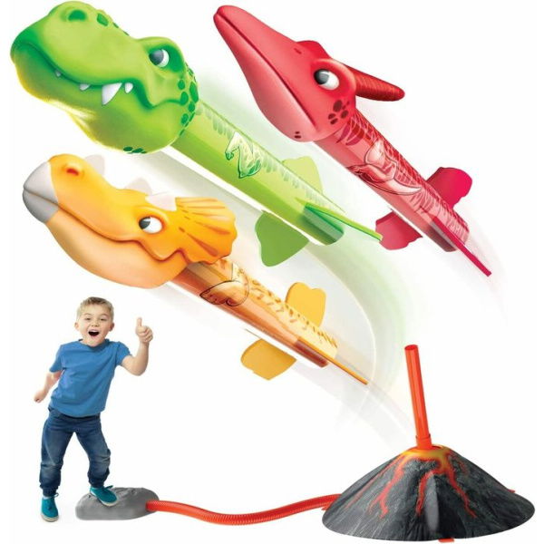 Dino Blasters Rocket Launcher For Kids. Launch Up To 100ft. Birthday Gift For Boys & Girls Age 3+. Outdoor Toys. Family Fun. Dinosaur Toy. Kids (Patent Pending).