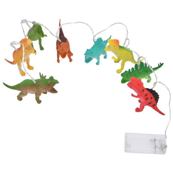 Dinosaur String Lights Battery AA Batteries 8 LEDs LED Dinosaur String Lights IP43 Waterproof Warm White Light Romantic For Homes For Gardens