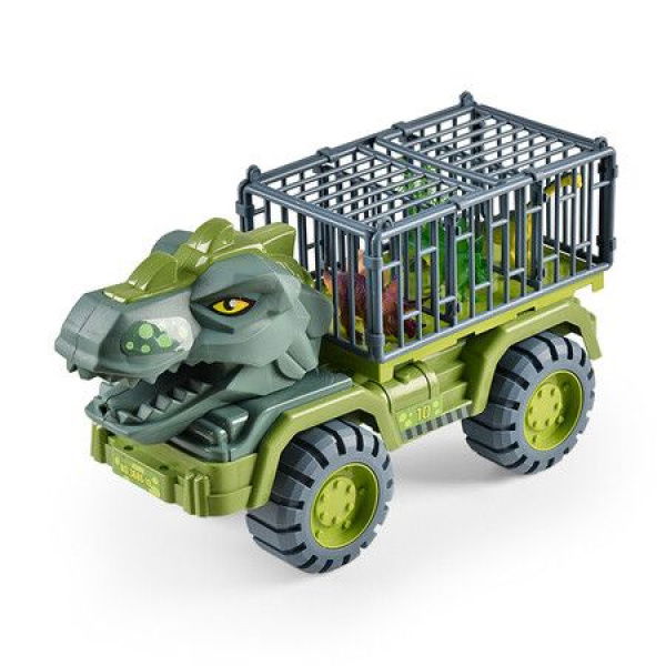 Dinosaur Truck Toys For Kids 3-5 Years Tyrannosaurus Transport Cars Playset With Pull Back Dino Cars